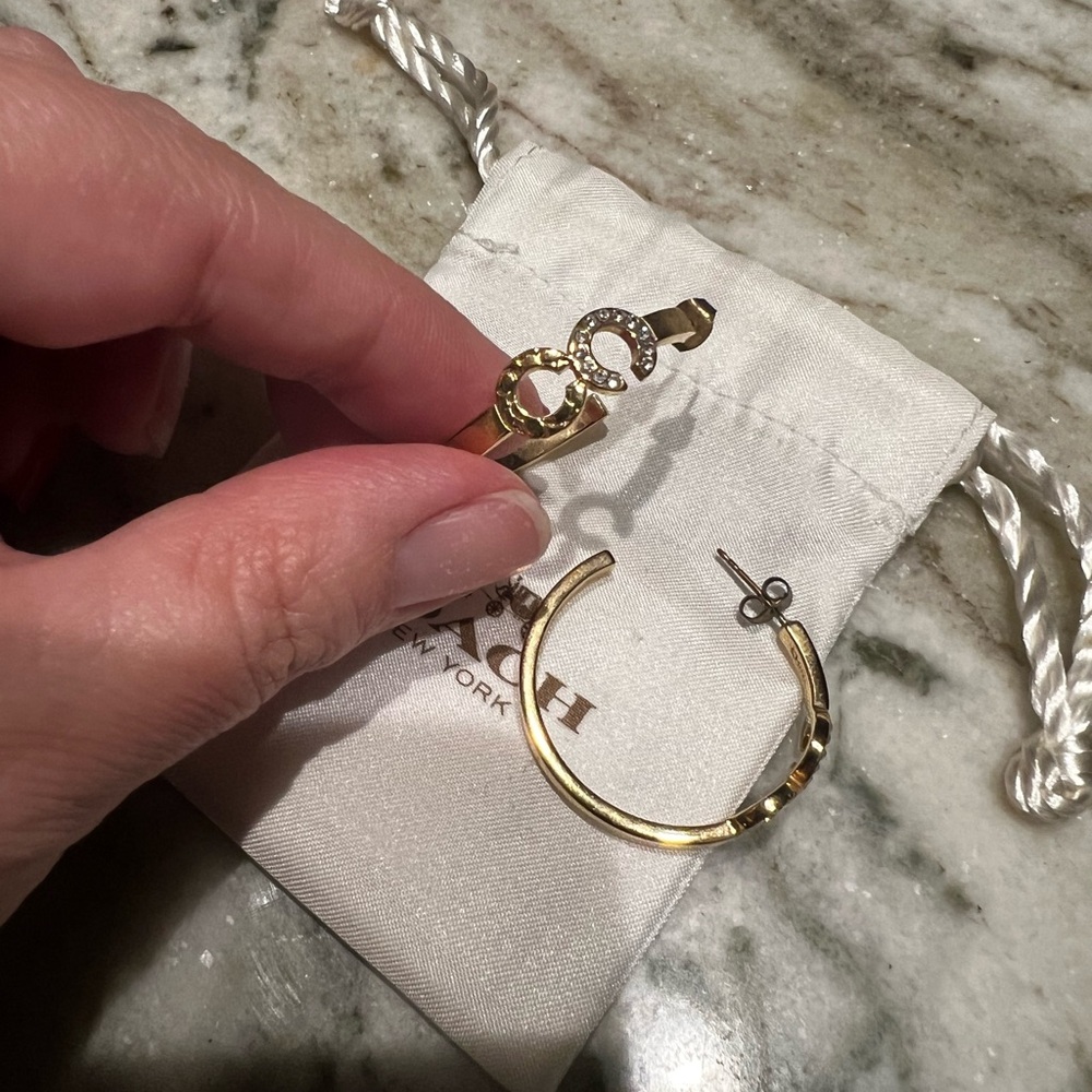 Coach Gold and Silver Hoop Earrings